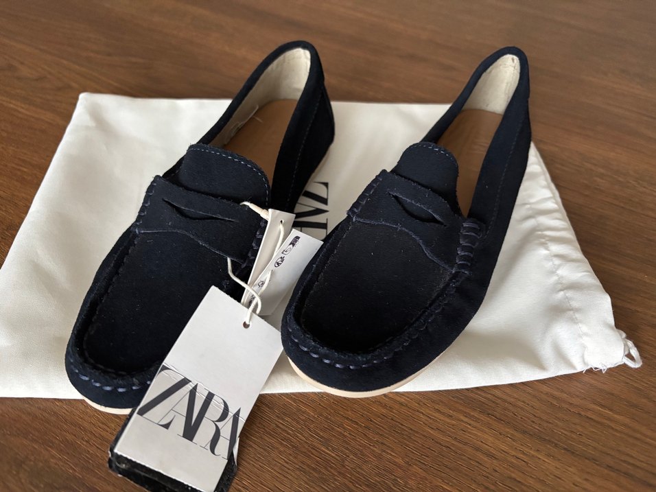 Zara marka Lacivert Süet Erkek Loafer - Görsel 3