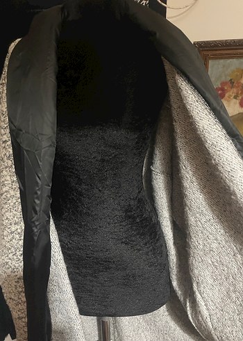 xl Beden gri Renk Gri Uzun Boy Drapeli Kabanı