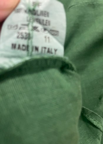 xxl Beden yeşil Renk Düğmeli Keten Yeşil bluz