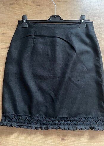 Fırfırlı Siyah Midi Eteği - Görsel 2