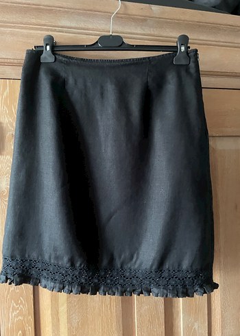 Fırfırlı Siyah Midi Eteği - Görsel 3