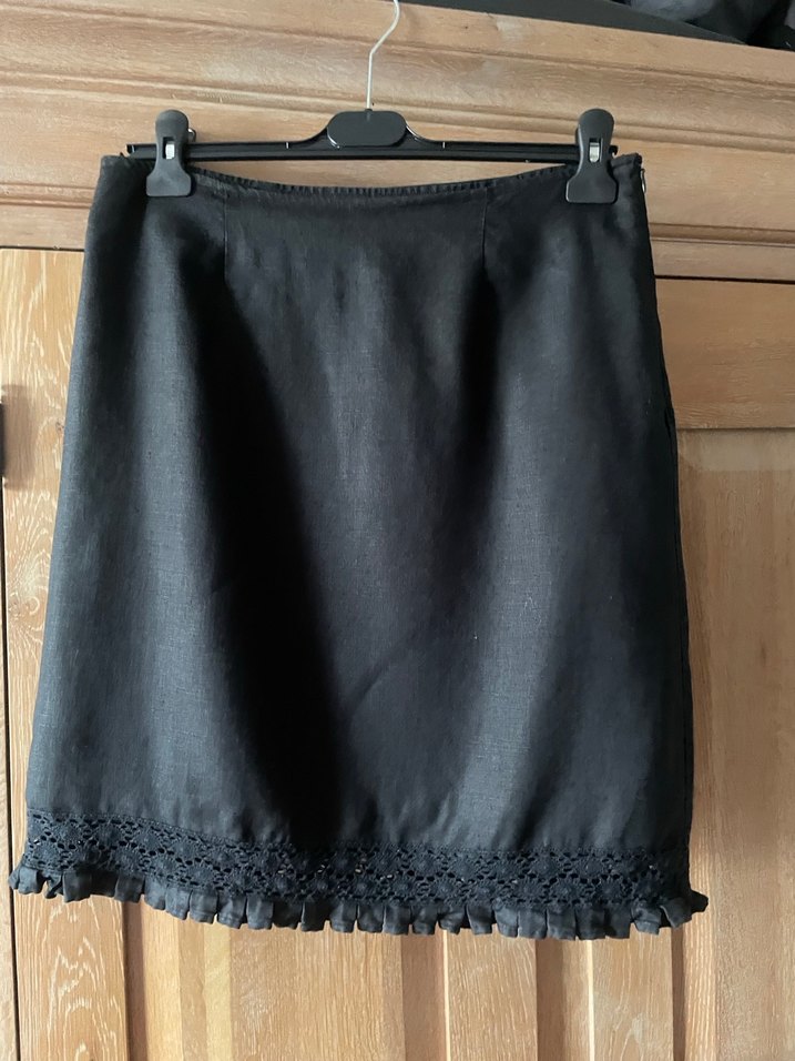 Fırfırlı Siyah Midi Eteği - Görsel 3