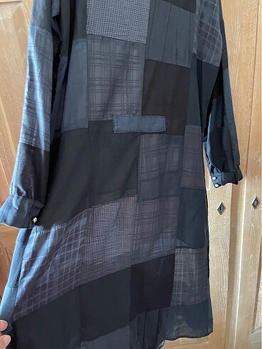 xl Beden İthal patchwork uzun elbise