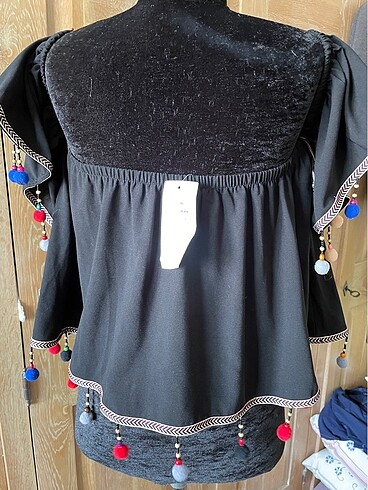 l Beden siyah Renk Vintage bluz