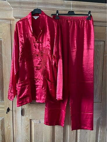 Vintage ipek saten pijama takım