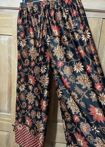 Bohem Çok Renkli Uzun Kumaş Pantolon - Görsel 3