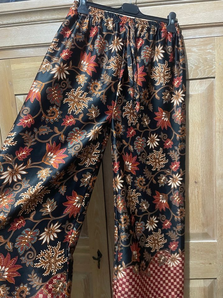 Bohem Çok Renkli Uzun Kumaş Pantolon - Görsel 2