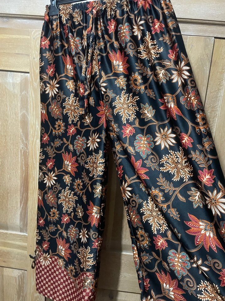 Bohem Çok Renkli Uzun Kumaş Pantolon - Görsel 3