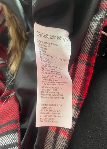 Kürk Detaylı Ekose Desenli Midi Kadın Kaban - Görsel 7