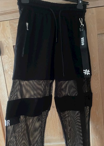 Siyah Kadın Kemerli Midi Streetwear Pantolon - Görsel 2