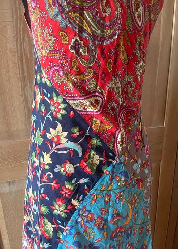 Çok Renkli Bohem Uzun Elbise - Görsel 5