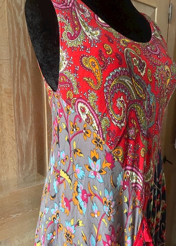 Çok Renkli Bohem Uzun Elbise - Görsel 3