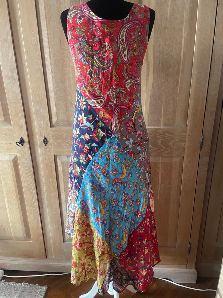 Çok Renkli Bohem Uzun Elbise - Görsel 4