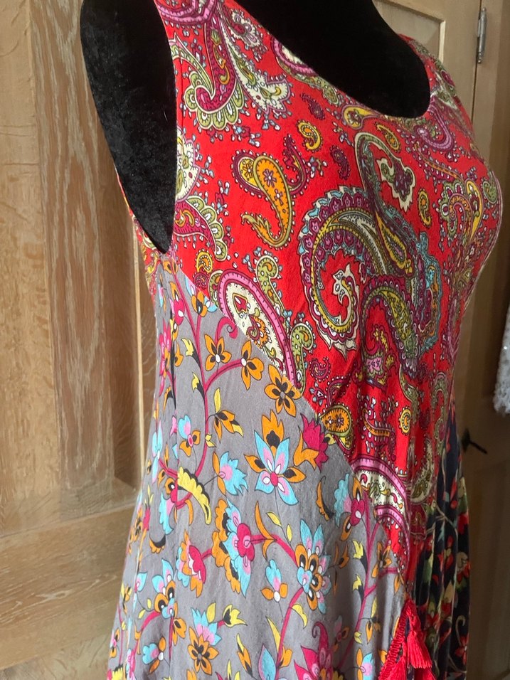 Çok Renkli Bohem Uzun Elbise - Görsel 3