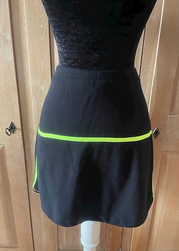 Fermuarlı Siyah Mini Etek - Görsel 2