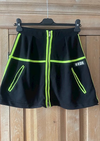 Fermuarlı Siyah Mini Etek - Görsel 4