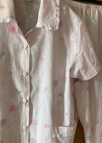 m Beden Pembe Kısa Kollu Midi Pijama Takımı