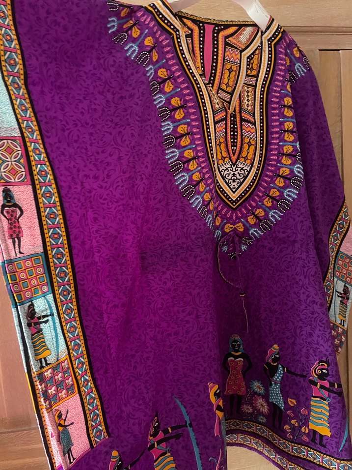 Etnik Desenli Mor Uzun Bohem Tunik - Görsel 5
