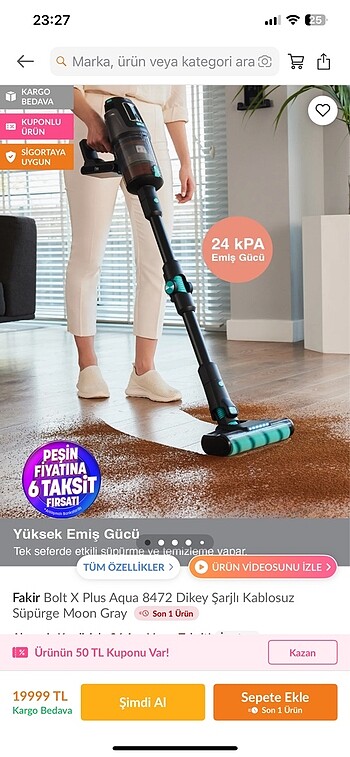 fakir aqua süpürge - Görsel 4