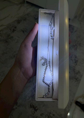 gümüş Beyaz Kadın Kolye - Görsel 2