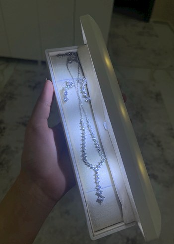 gümüş Beyaz Kadın Kolye - Görsel 3