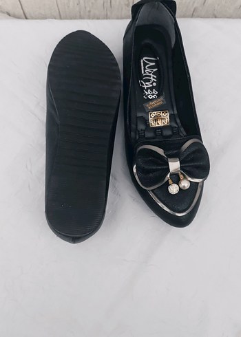 Kemerli Siyah Blok Topuklu Kadın Babet ayakkabı - Görsel 3