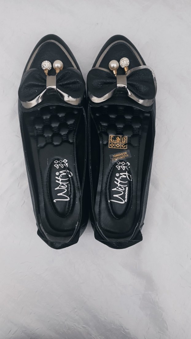 Kemerli Siyah Blok Topuklu Kadın Babet ayakkabı - Görsel 2