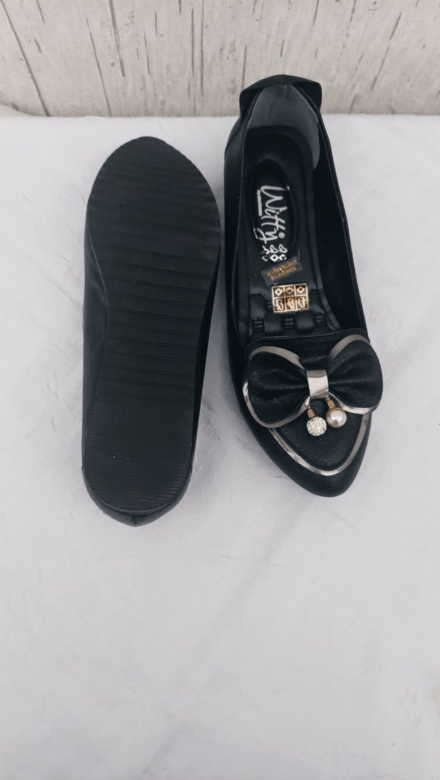 Kemerli Siyah Blok Topuklu Kadın Babet ayakkabı - Görsel 3