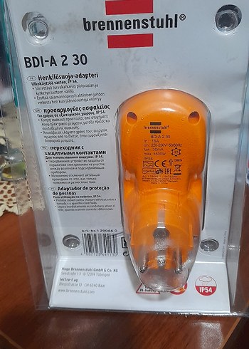 Turuncu Brennenstuhl BDI-A230 Koruyucu Adaptör