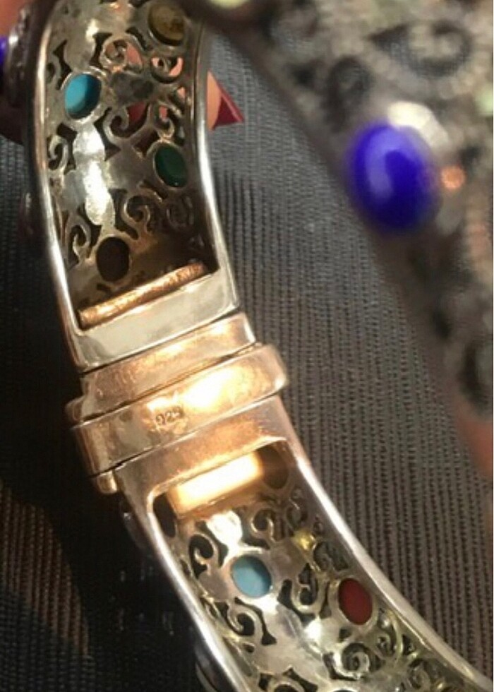 Gümüş Doğal Taşlı Bileklik - Görsel 2