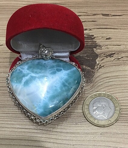 Diğer Gümüş Devasa Larimar Kolye