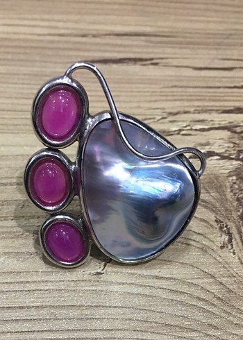 Barok İnci Yakut Yüzük - Görsel 3