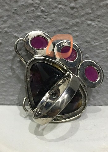 Barok İnci Yakut Yüzük - Görsel 4