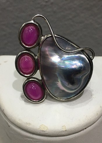 Barok İnci Yakut Yüzük - Görsel 5