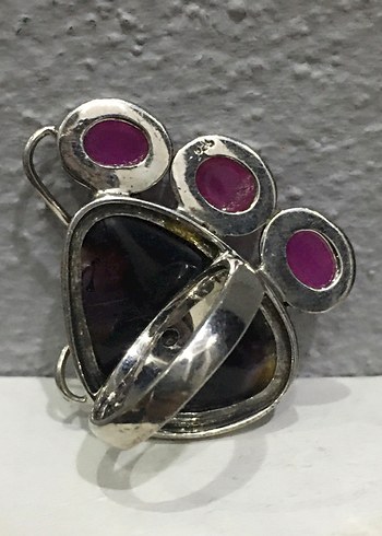 Barok İnci Yakut Yüzük - Görsel 7