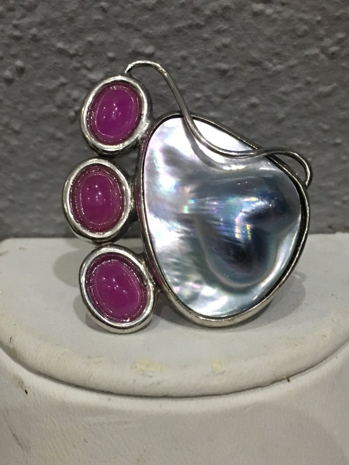 Barok İnci Yakut Yüzük - Görsel 2