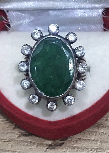 Sterling silver Hakiki Zümrüt Yüzük