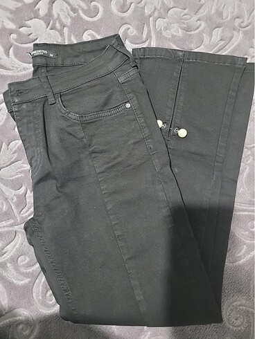 Diğer Füme İspanyol paça kot pantolon