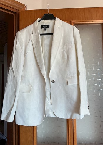 Zara Ekru Keten Blazer Ceket