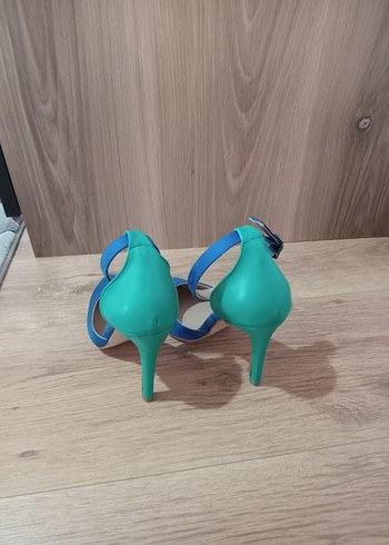 Butigo Mavi Süet Kadın Stiletto Topuklu Ayakkabı