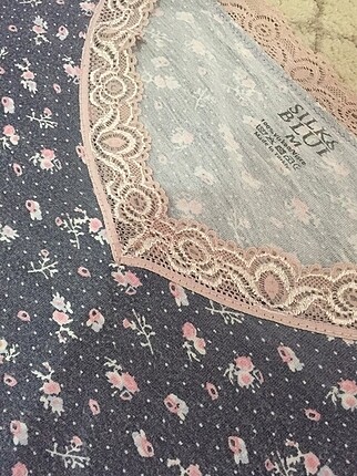 Diğer pijama takımı s m uyumlu mavimsi çiçek desenli
