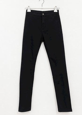 Zara Siyah Yuksek Bel Dar Paca Jean