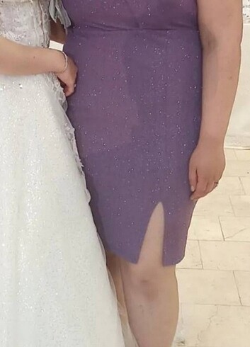 Lila kısa abiye 