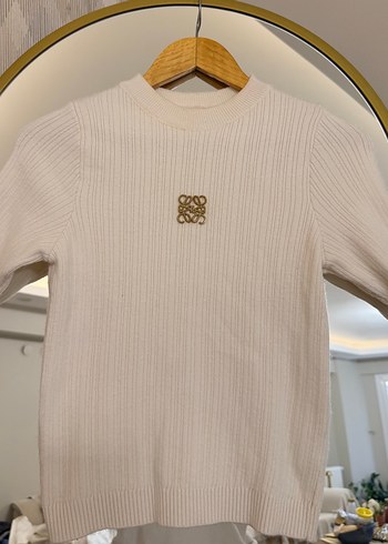 Diğer Ekru Loewe Logo Triko Kazak