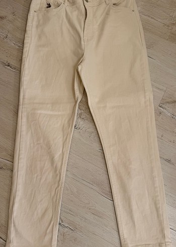 U.S Polo Assn. Bej Duz Kesim Pantolon