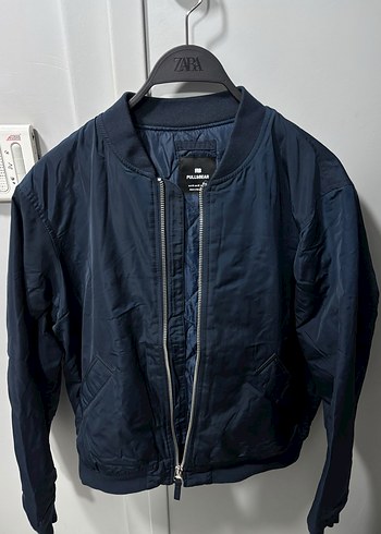 Pull and Bear Lacivert Sehir Stili Bomber Ceket