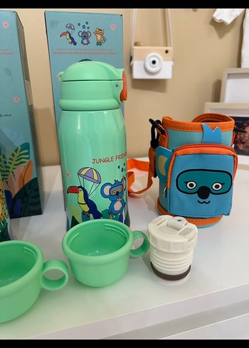 Turkuaz Renkli Çocuk Termos Şişe - Görsel 3