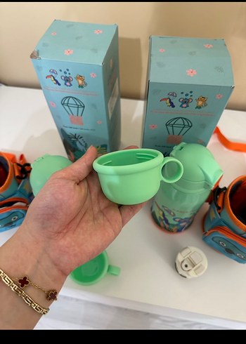 Turkuaz Renkli Çocuk Termos Şişe - Görsel 7