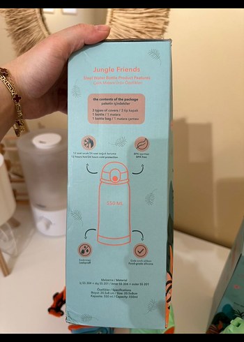 Turkuaz Renkli Çocuk Termos Şişe - Görsel 5