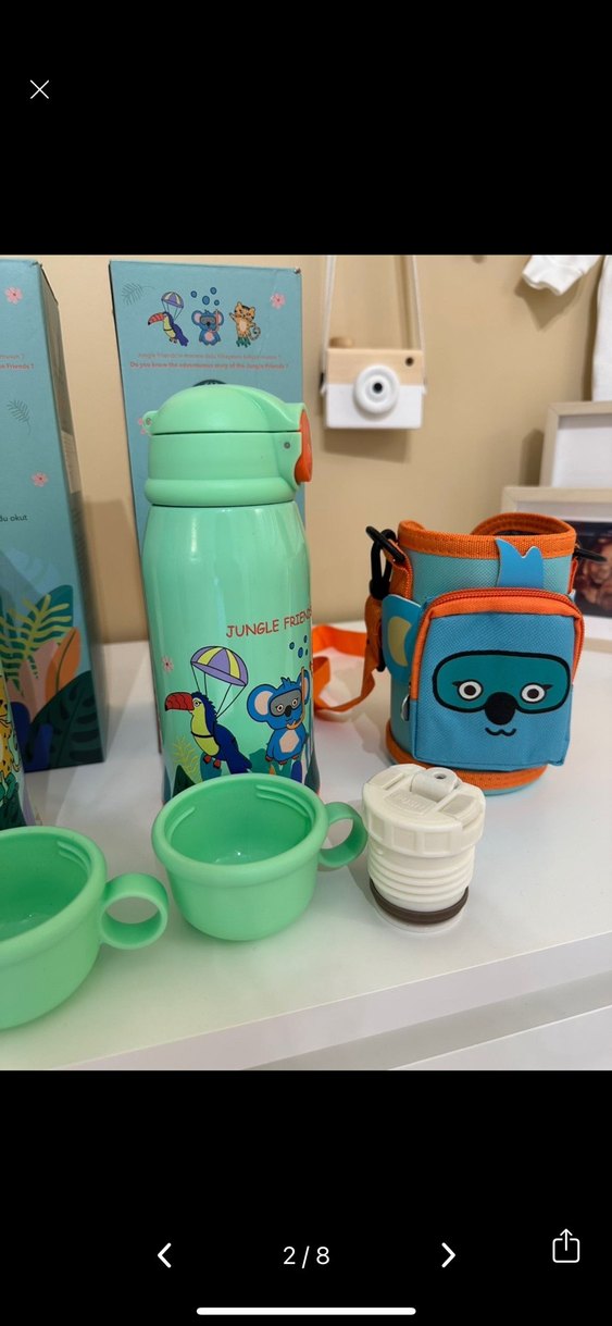 Turkuaz Renkli Çocuk Termos Şişe - Görsel 3